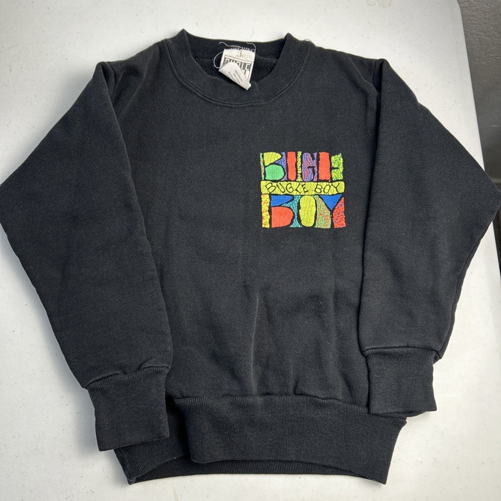 Bugle Boy Sweatshirt Boys Size 6 Black Colorful Graphic Vintage 90s